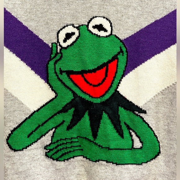 SANDRO X The Muppet Show Kermit The Frog 100% Merino Wool collectable sweater - Picture 8 of 16